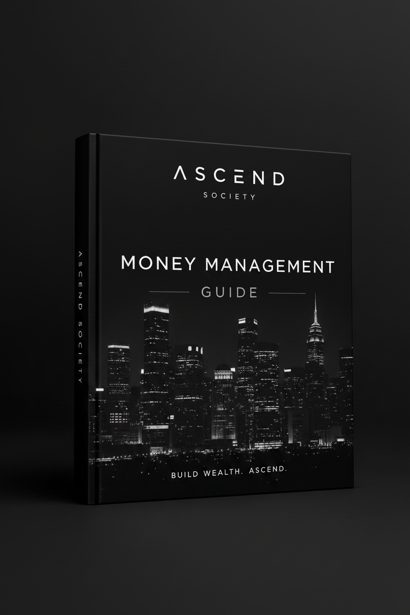 THE ULTIMATE MONEY MANAGEMENT GUIDE cover showing a city skyline at night.