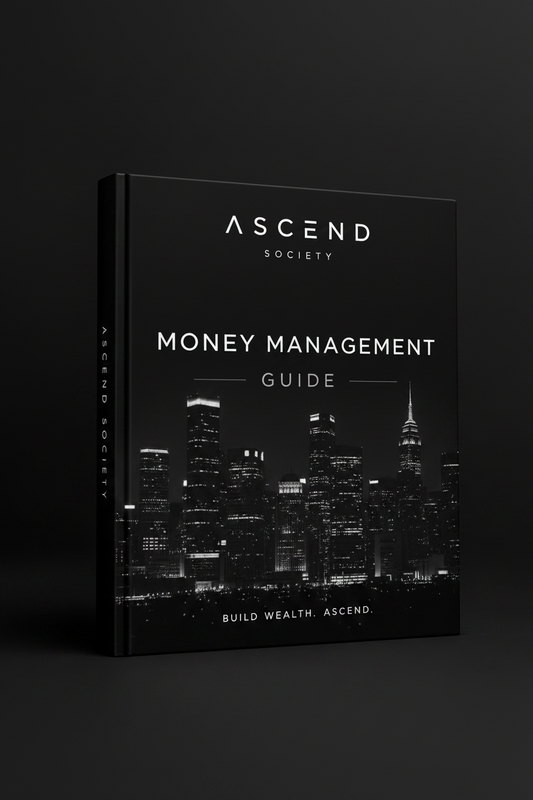 THE ULTIMATE MONEY MANAGEMENT GUIDE cover showing a city skyline at night.